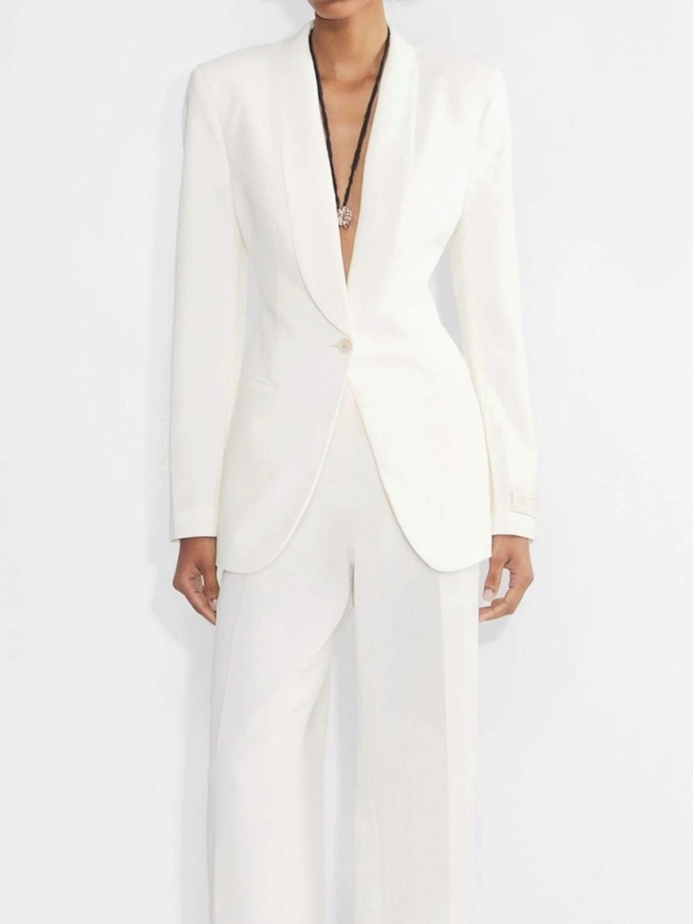 Babaton Power Blazer White